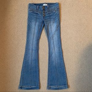 Free People Flared Light Wash 5-button Jeans